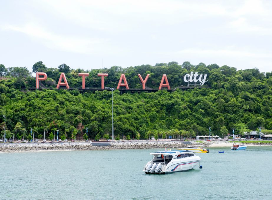 Aerail shot of Pattaya City Signage